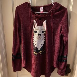 Llama shirt with hood